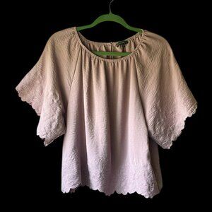 NWOT Adrianna Papell Soft Pink/Lavender Embroidered Floral Top Size S